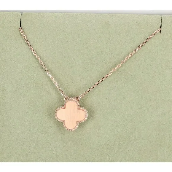 Van Cleef & Arpels Vintage Alhambra Necklace 2023 Holiday Pendant Grey 18K - Picture 7 of 7